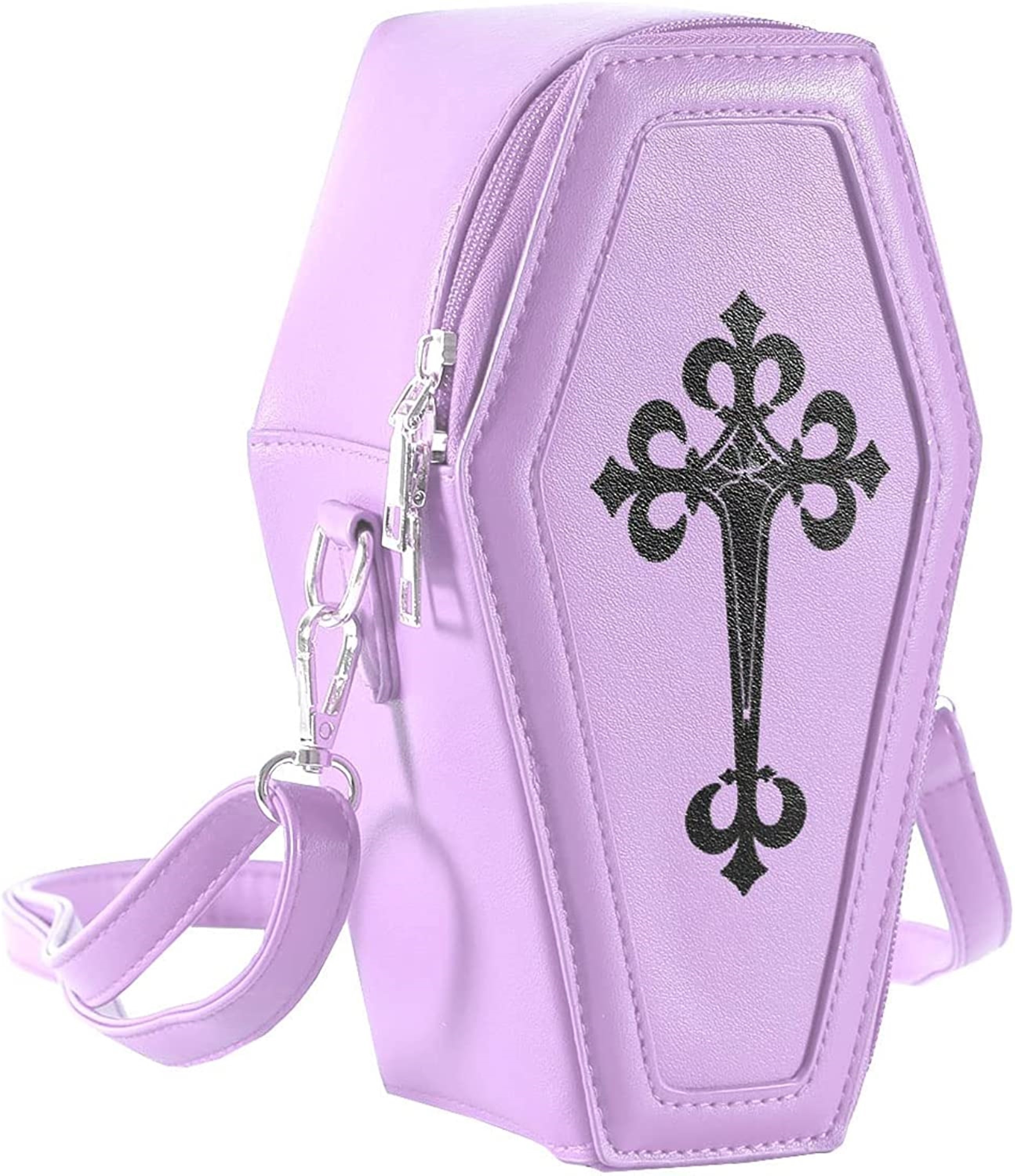 Gothic Pu Leather Bag Women’s Crossbody Coffin Shape Bag Cell Phone ...