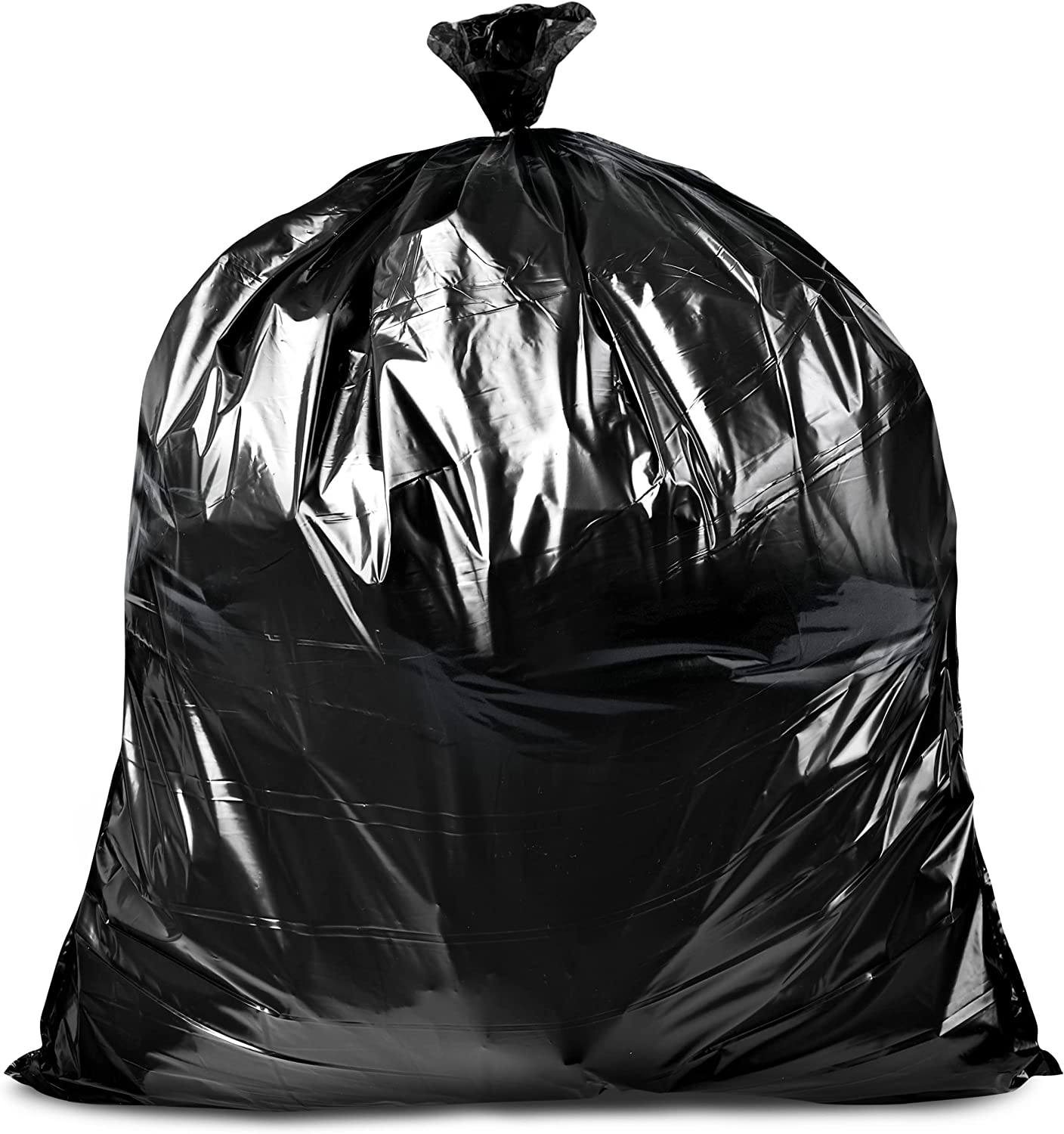 Aluf Plastics 20-30 Gallon 2 Mil Black Garbage Trash Bags - 30 x 36 - Pack of 100 - for Contractor & Commercial