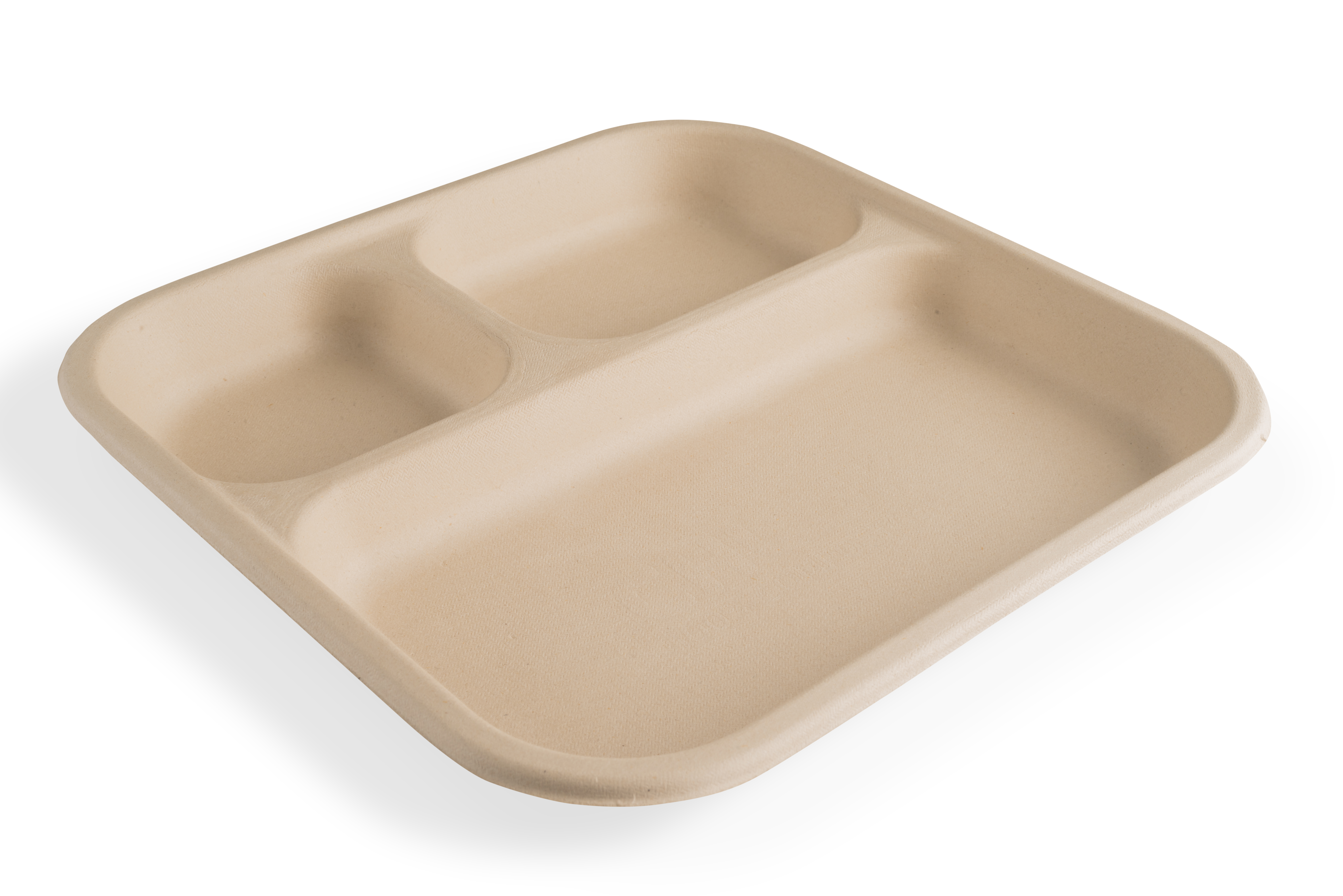 Chuk BioDegradable Disposable and Eco-Friendly Meal Tray (3 Compartment) –  Set of 25