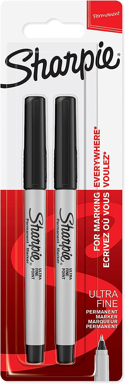 Sharpie Permanent Markers, Ultra Fine Point Black