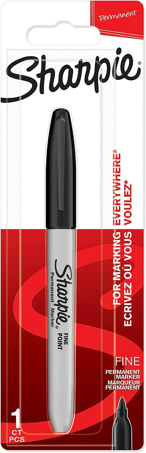 Brand 12 Pcs Black Permanent Marker Pen Sharpies Bulk Text Fine Point Set  for sale online