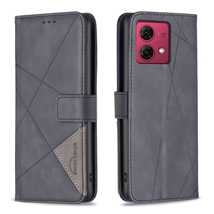 For Motorola Moto G84 5G Magnetic Buckle Rhombus Texture Leather Phone Case  For Motorola Moto G84 5G Black, Wholesale Prices