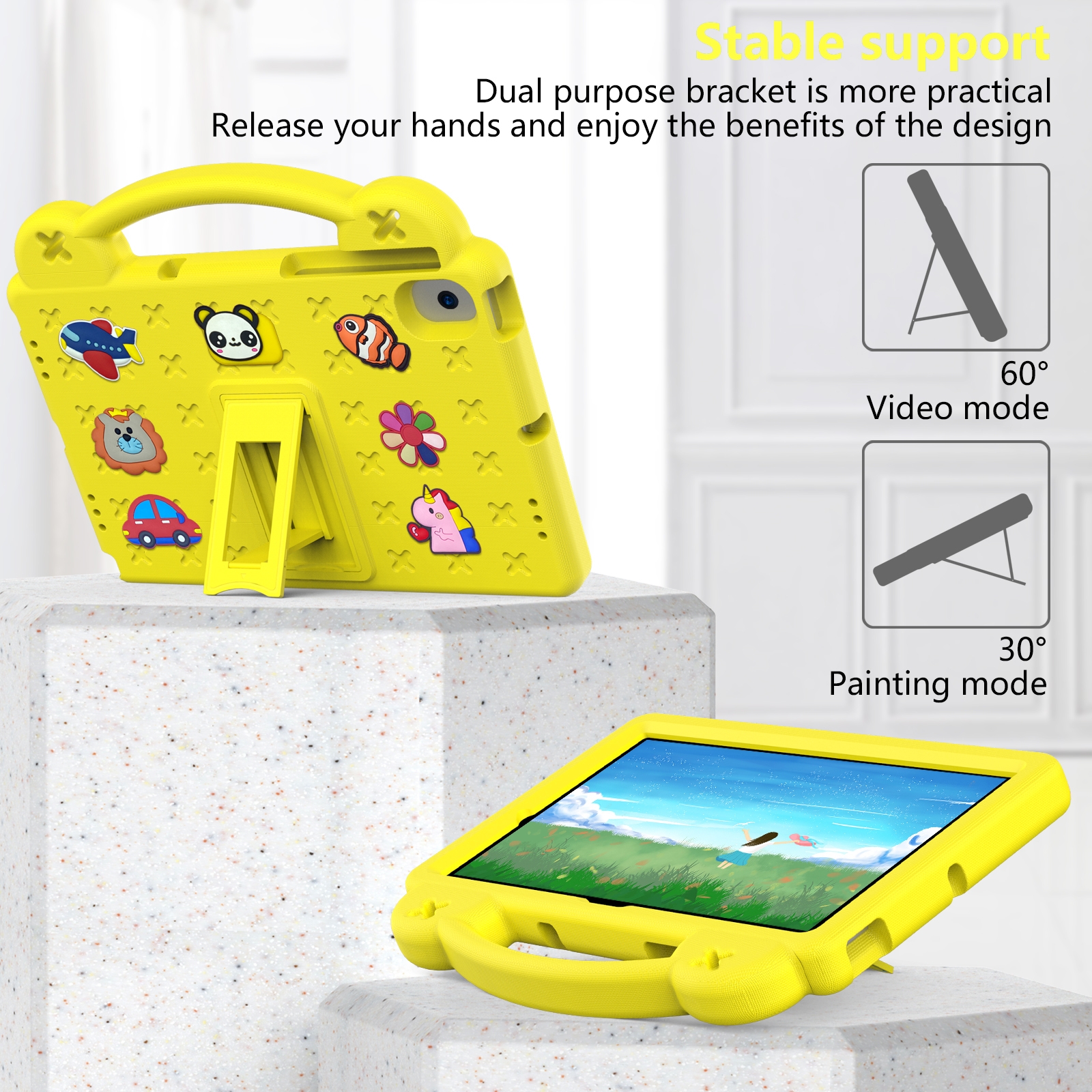 Handle Kickstand Children EVA Shockproof Tablet Case For Samsung Galaxy Tab  A8 10.5 2022/2021 / Lenovo Tab M10 Plus 3rd Gen TB125FU 2022 10.6 inch /  Huawei MatePad Pro 2021/2019 / Nokia T20 10.36 2021 Yellow, Wholesale  Prices