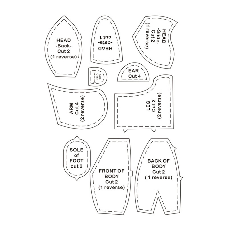 Memory Bear Template Ruler Set, 10pcs Memory Bear Sewing Patterns Template  with Instructions, Memory Bear Patterns for Sewing 