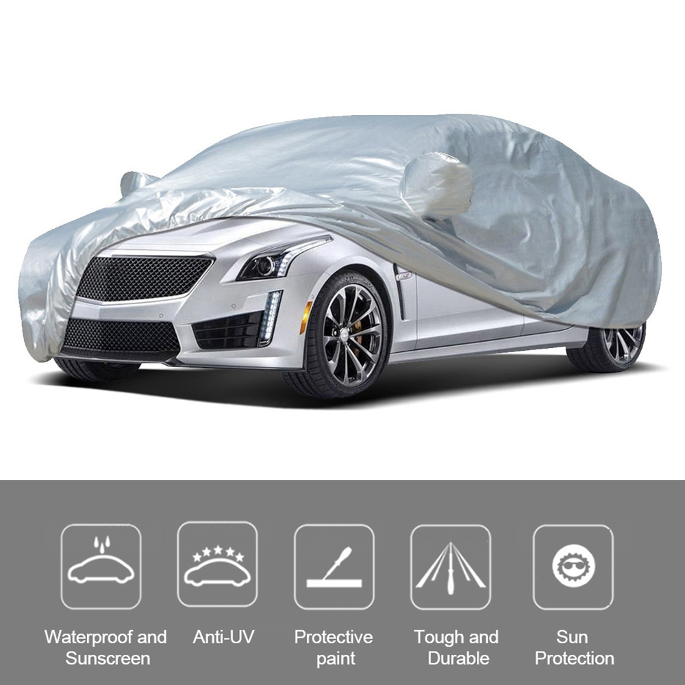 Vislone Universal Full Car Cover Outdoor Indoor UV Protection Sunscreen  Heat Protection Dustproof Scratch-Resistant Sedan
